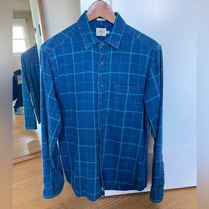 Faherty Blue Plaid Button Down Small